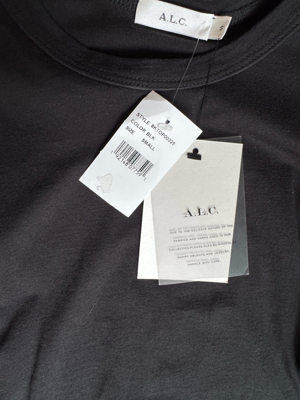 NWT A.L.C. Black Lucinda Ruffle Sleeve Tee Small - Picture 4 of 5